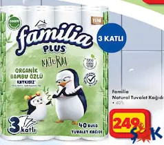 FAMİLİA NATURAL TUVALET KAĞIDI 40'LI 3 KATLI indirimli fiyat FAMİLİA NATURAL TUVALET KAĞIDI 40'LI 3 KATLI fiyat ve kampanya bilgisi